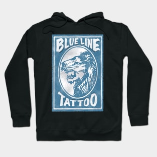 Blue Line Tattoo La Crosse WI Lion Head Logo Hoodie